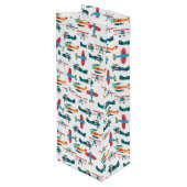 Sac Cadeau Pour Bouteille motif d'avion rétro vintage (Dos Angle)