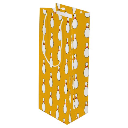 Sac Cadeau Pour Bouteille Motif de Bowling Skittle (Devant Angle)