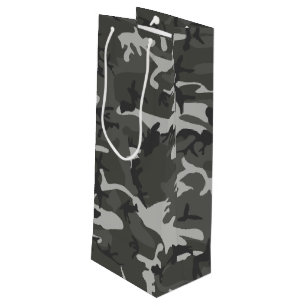 Sac Cadeau Pour Bouteille Motif de Camouflage gris, Motif militaire, Armée