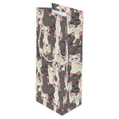 Sac Cadeau Pour Bouteille Motif de chats blancs et gris (Devant Angle)
