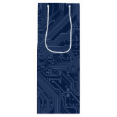 Sac Cadeau Pour Bouteille Motif de circuit Geek bleu (Devant)