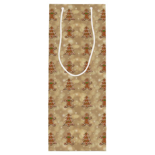 Sac Cadeau Pour Bouteille Motif de cookies de pain d'épices (Dos)