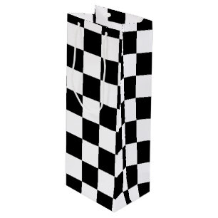 Sac Cadeau Pour Bouteille Motif de drapeau à carreaux noir et blanc Cool
