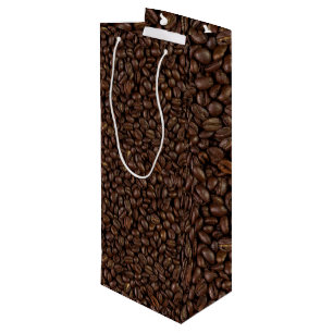 Sac Cadeau Pour Bouteille Motif de fèves de café
