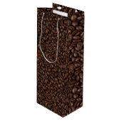 Sac Cadeau Pour Bouteille Motif de fèves de café (Devant Angle)