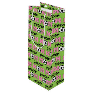 Sac Cadeau Pour Bouteille Motif de la fête des mères de maman de football