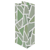 Sac Cadeau Pour Bouteille Motif de mosaïque vert olive (Dos Angle)