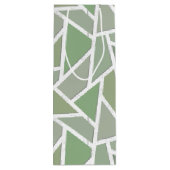 Sac Cadeau Pour Bouteille Motif de mosaïque vert olive (Dos)
