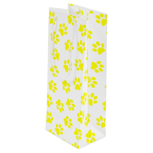 Sac Cadeau Pour Bouteille Motif De Pâtes, Patrouilles De Chien, Paws Jaunes