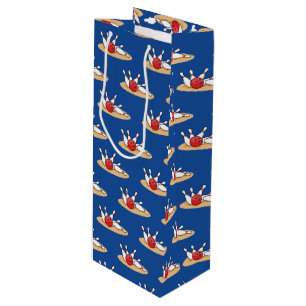 Sac Cadeau Pour Bouteille Motif de quilles frappées par une boule de bowling