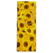 Sac Cadeau Pour Bouteille Motif de tournesols (Devant)