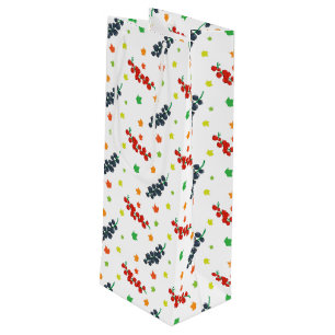 Sac Cadeau Pour Bouteille Motif Des Berries, Berry, Blueberry, Fruit