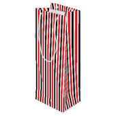 Sac Cadeau Pour Bouteille Motif Des Grandes Rouges Et Noires (Dos Angle)