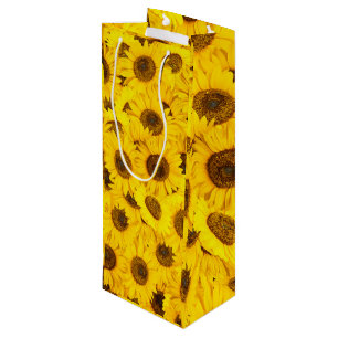 Sac Cadeau Pour Bouteille Motif des tournesols