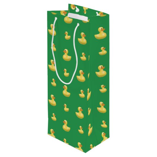 Sac Cadeau Pour Bouteille Motif en caoutchouc vert de canard (Dos Angle)