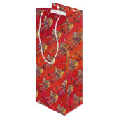 Sac Cadeau Pour Bouteille Motif Festif Camel En Rouge (Dos Angle)