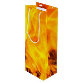 Sac Cadeau Pour Bouteille Motif Feu Et Flames (Devant Angle)