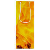 Sac Cadeau Pour Bouteille Motif Feu Et Flames (Devant)