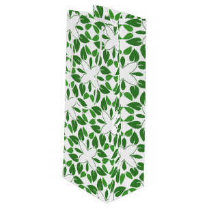 Sac Cadeau Pour Bouteille Motif Feuille, Motif De Feuilles, Feuilles Verts