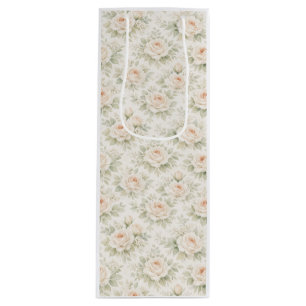 Sac Cadeau Pour Bouteille Motif floral de mariage