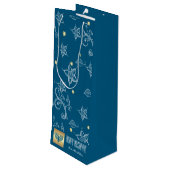 Sac Cadeau Pour Bouteille Motif floral, Menorah, Nom personnalisé Pâque (Dos Angle)