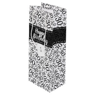 Sac Cadeau Pour Bouteille Motif noir et blanc de nombre de joyeux 30ème