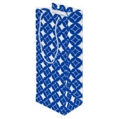 Sac Cadeau Pour Bouteille Motif shippo bleu et blanc (Dos Angle)
