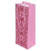 Sac Cadeau Pour Bouteille Motif victorien rose (Dos Angle)