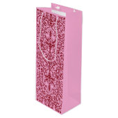Sac Cadeau Pour Bouteille Motif victorien rose (Devant Angle)