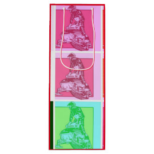 Sac Cadeau Pour Bouteille Motoneige d'art pop cool