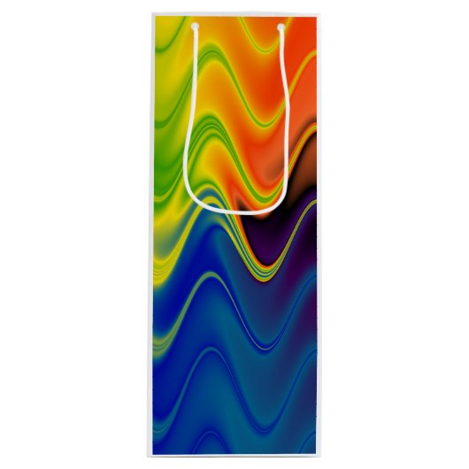 Sac Cadeau Pour Bouteille Multicolor Abstrait (Devant)