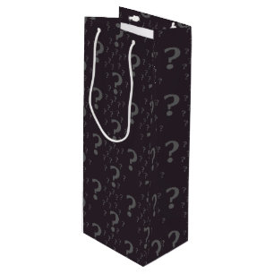 Sac Cadeau Pour Bouteille Mystère question marque énigme puzzle gris