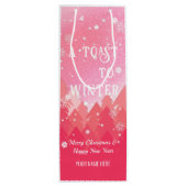 Sac Cadeau Pour Bouteille Neige blanche rose Forêt pacifique Noël (Dos)