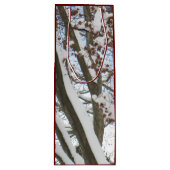 Sac Cadeau Pour Bouteille Neige sur une érable japonaise — (Devant)