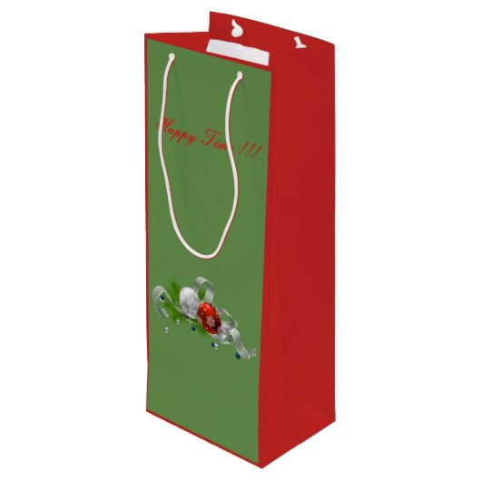 Sac Cadeau Pour Bouteille Noël (Dos Angle)
