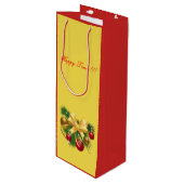 Sac Cadeau Pour Bouteille Noël (Devant Angle)