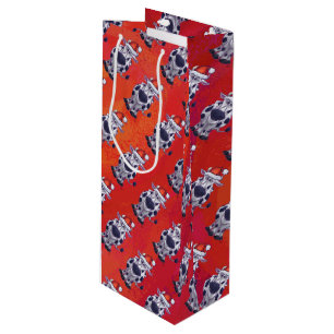 Sac Cadeau Pour Bouteille Noël à la vache