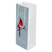 Sac Cadeau Pour Bouteille Noël cardinal aquarelle (Devant Angle)