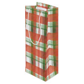 Sac Cadeau Pour Bouteille Noël de plaid de Madras (Dos Angle)
