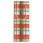 Sac Cadeau Pour Bouteille Noël de plaid de Madras (Devant)