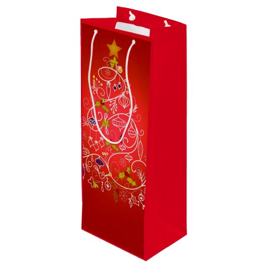 Sac Cadeau Pour Bouteille Noël d'orang-outan de Père Noël (Dos Angle)