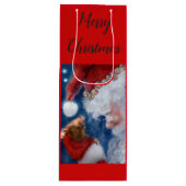 Sac Cadeau Pour Bouteille Noël d'orang-outan de Père Noël (Devant)
