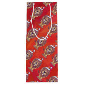 Sac Cadeau Pour Bouteille Noël du lion en rouge (Dos)