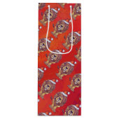 Sac Cadeau Pour Bouteille Noël du lion en rouge (Devant)