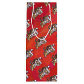 Sac Cadeau Pour Bouteille Noël du tigre en rouge (Dos)