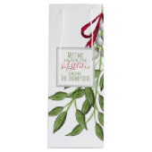 Sac Cadeau Pour Bouteille Noël Fêtes Joyeux Mistletoe mignonne Whimsical (Devant)
