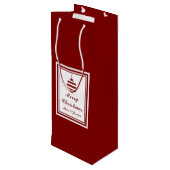 Sac Cadeau Pour Bouteille NOEL Noël Rouge & Blanc Personnalisé (Dos Angle)