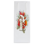 Sac Cadeau Pour Bouteille Noel Noël Salutation (Devant)