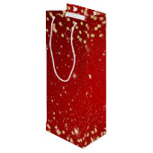 Sac Cadeau Pour Bouteille Noël Parties scintillant rouge et or (Dos Angle)