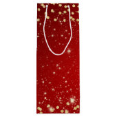 Sac Cadeau Pour Bouteille Noël Parties scintillant rouge et or (Dos)